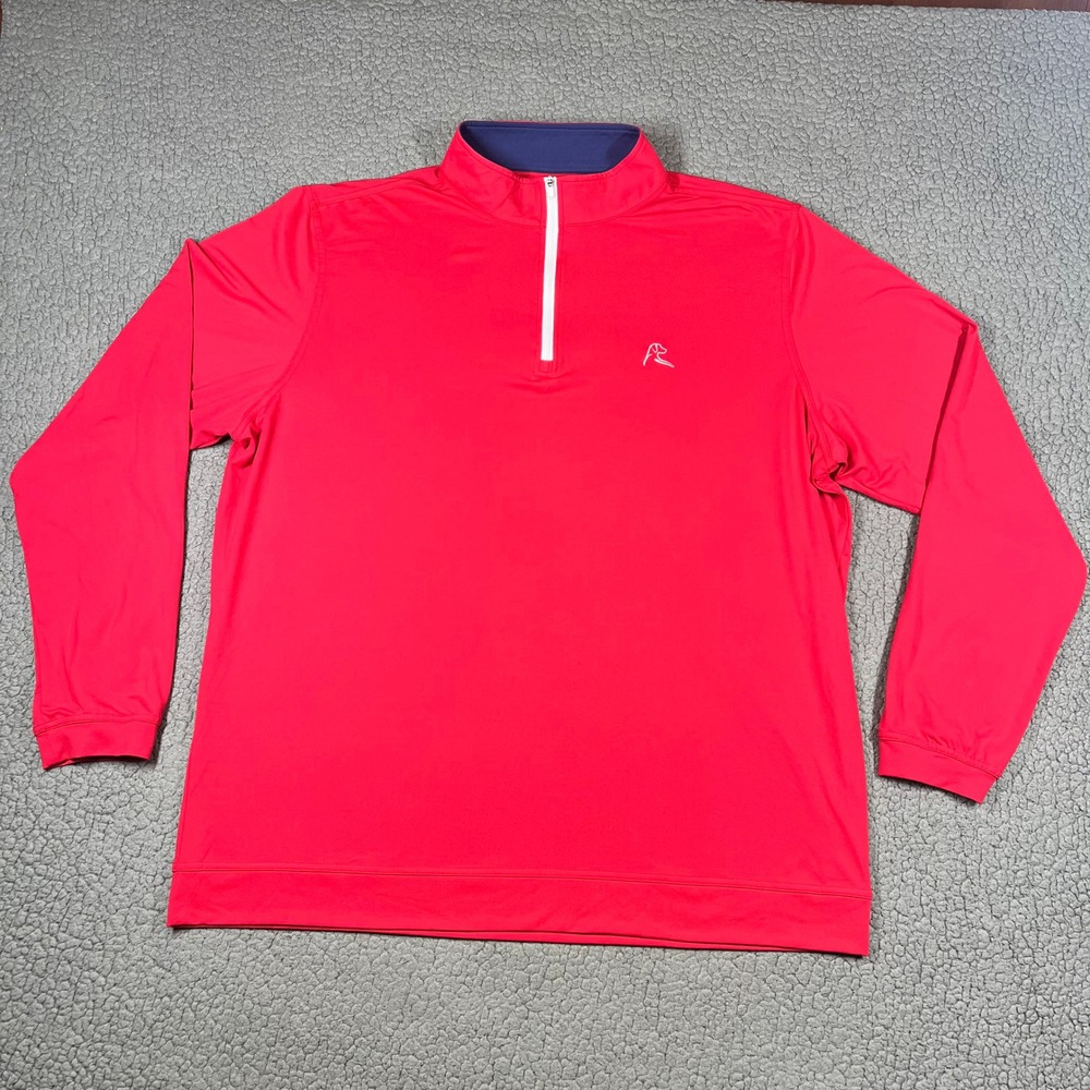 Rhoback Pullover Men XXL 1/4 Zip Performance Stretch Red Athleisure